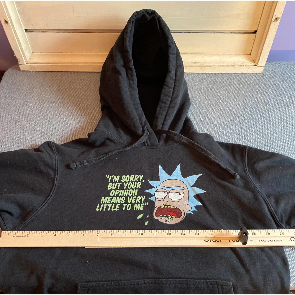 Rick and Morty Men’s hoodie sweatshirt size Medium Black I'm sorry your opinion - Picture 5 of 9
